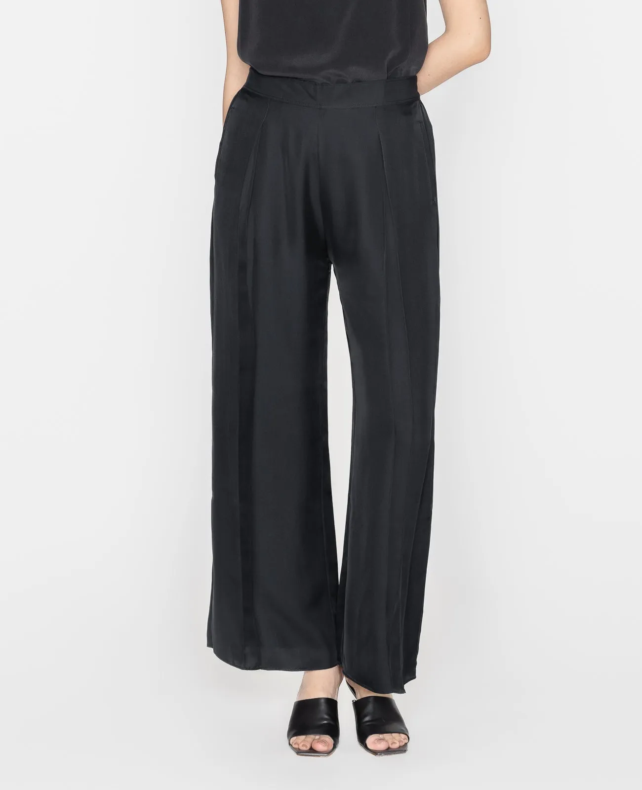 Silk Pleated Pants