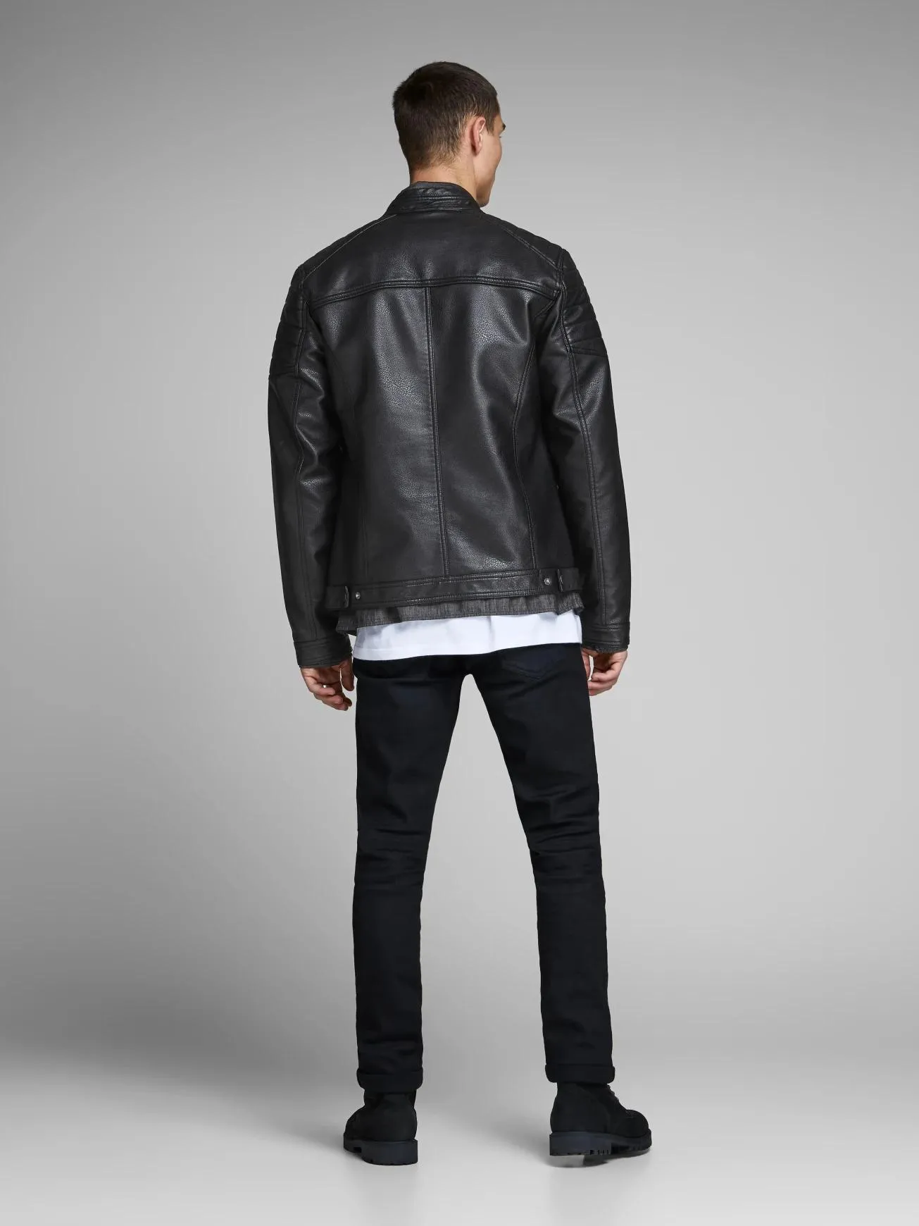 Slim Fit Bomber Leather Jacket