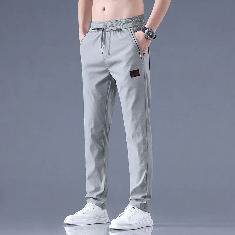 Slim-Fit Breathable Elastic Waist Lightweight Straight Versatile Pants