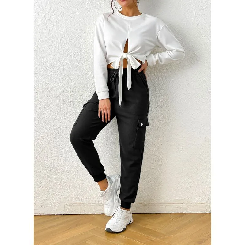 Slim-Fit Sports Elastic Houndstooth Pocket Sports Pants