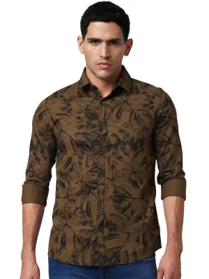 Spykar Green Printed Shirt For Men