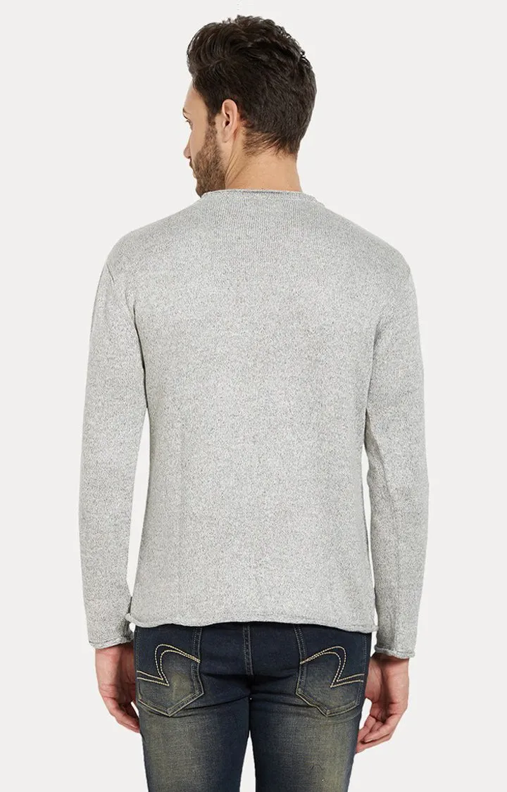 Spykar Men Grey Cotton Round Neck Plain T-Shirt