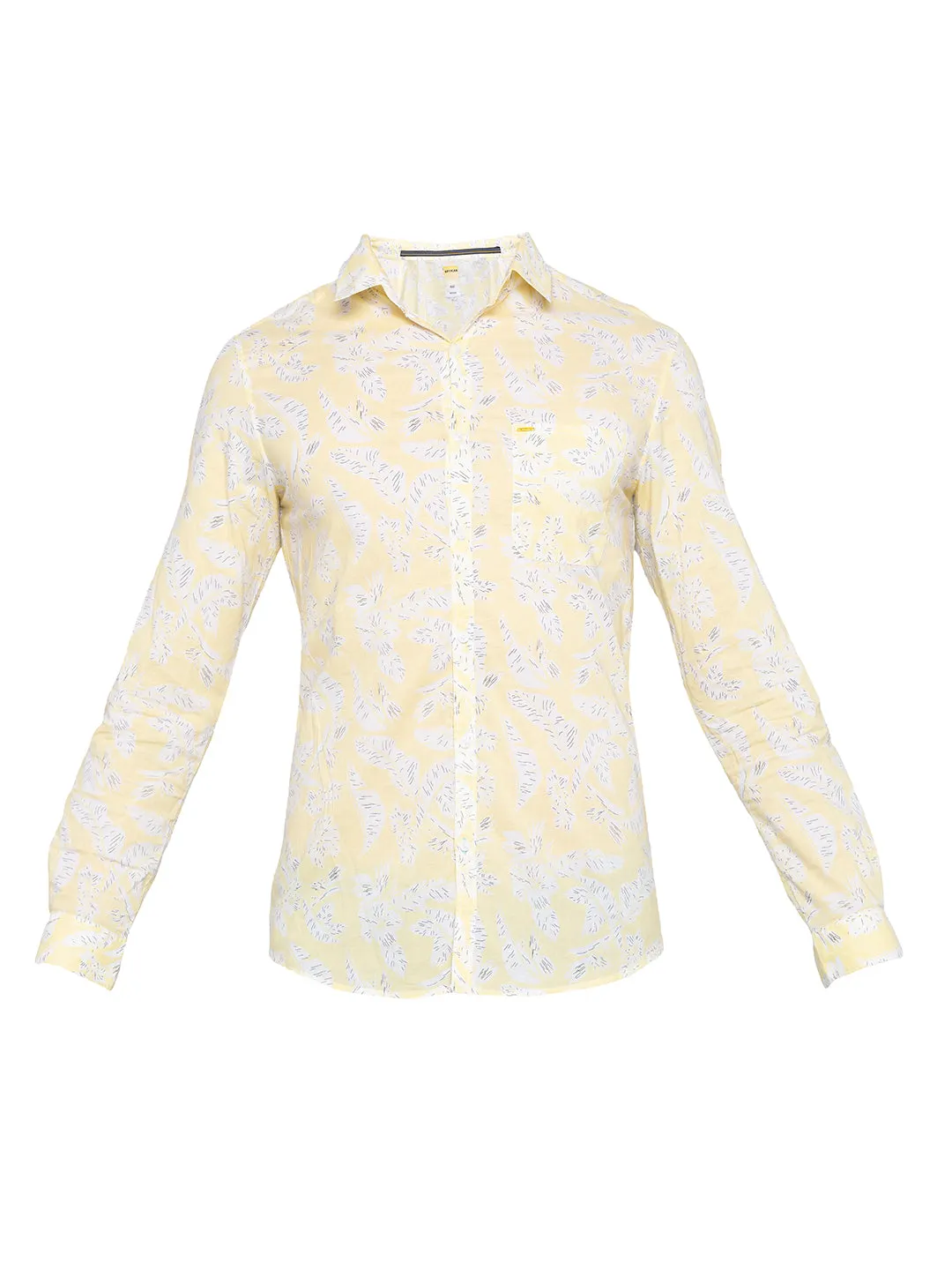 Spykar Men Yellow Printed Casual Shirt