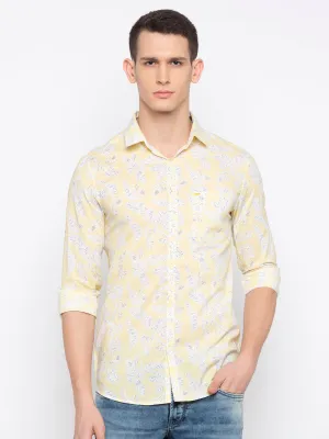 Spykar Men Yellow Printed Casual Shirt