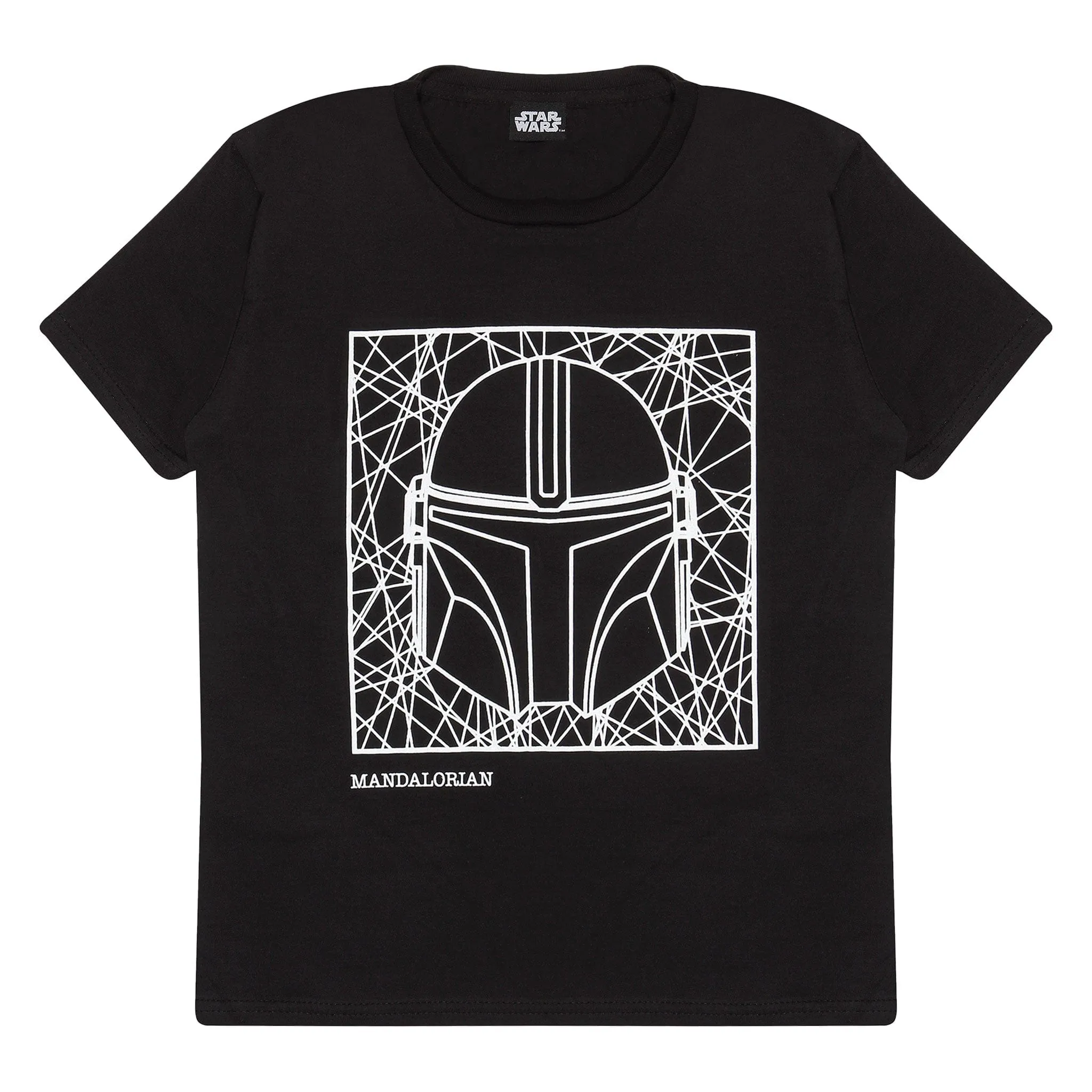 Star Wars The Mandalorian Helmet Line Drawing Kids T-Shirt