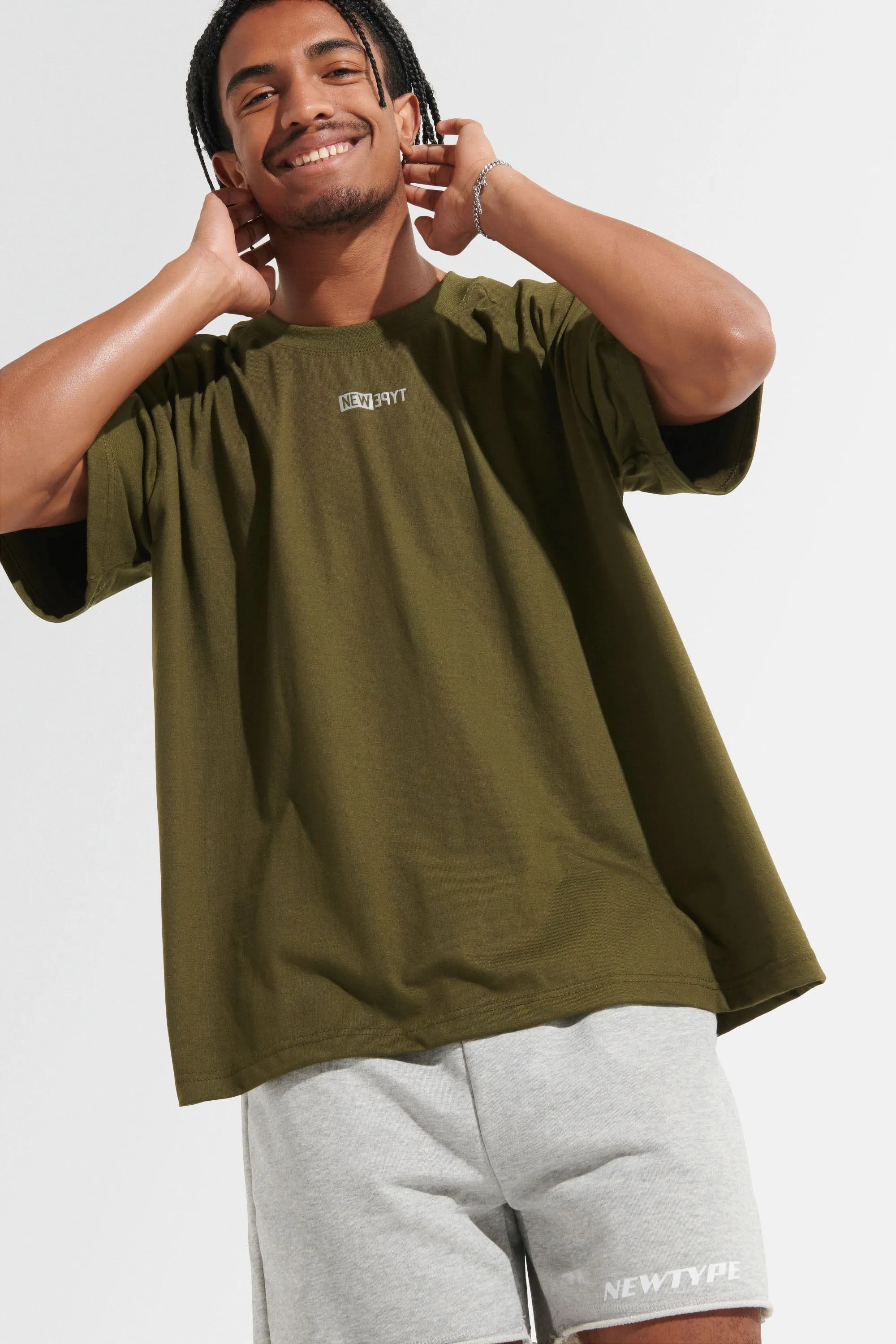 Statement Oversized Tee - Army Green