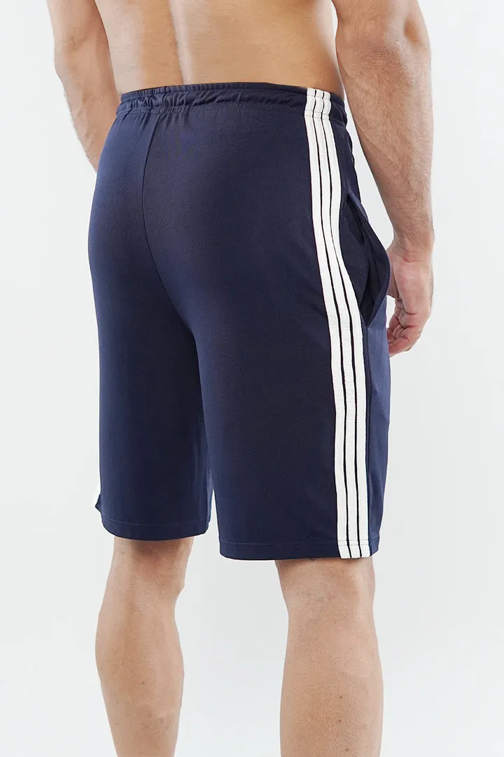 Striped Shorts - Navy Blue