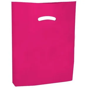 Super Gloss Die Cut Handle Bags. - 15 x 18 x 4 - (Hot Pink)