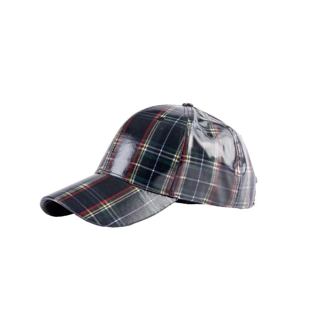 Tartan PU Baseball Cap