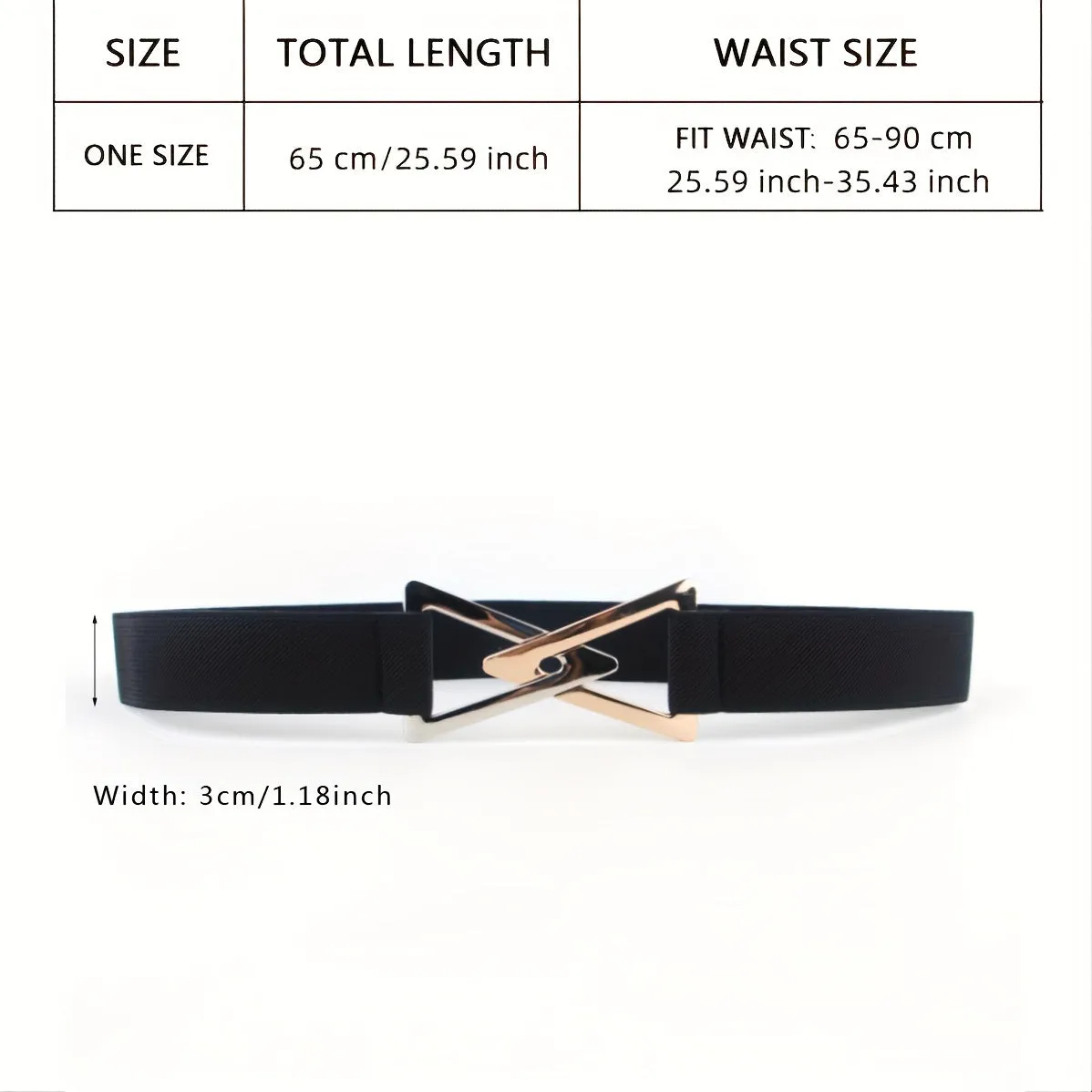 Versatile Double Triangle Metal Buckle Belt for Women