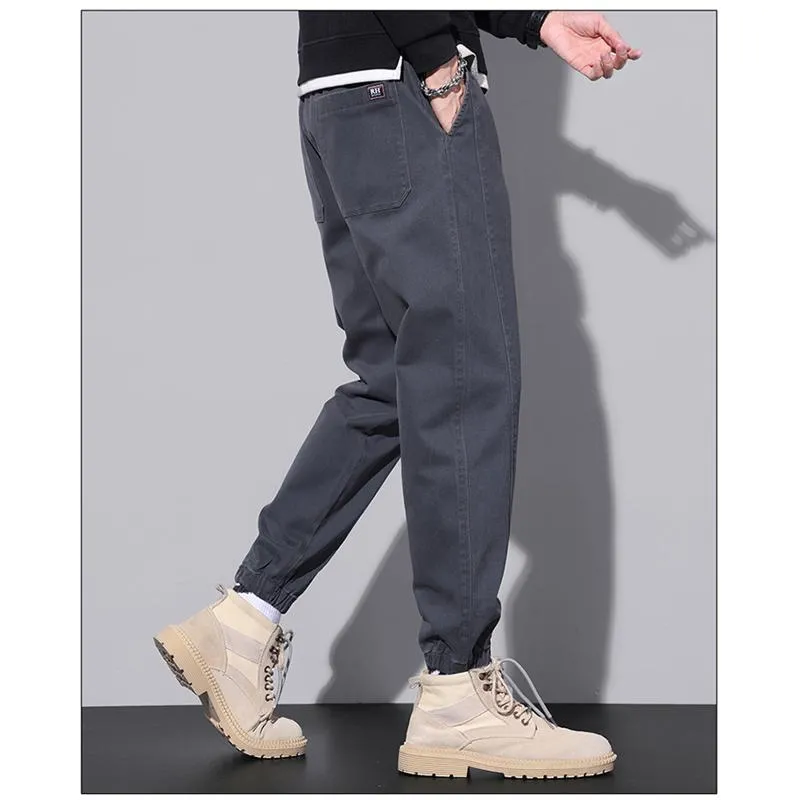 Versatile Tapered Pure Cotton Trendy Elasticity Loose Fit Pants