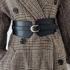 Vintage Buckle Wide Elastic Belt