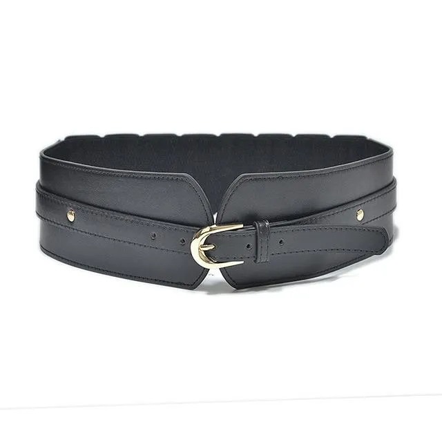 Vintage Buckle Wide Elastic Belt