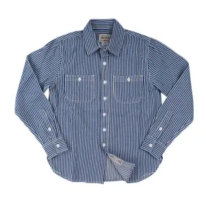 Vintage Striped Work Shirts for Men - Retro Long Sleeve Western Worker Shirt