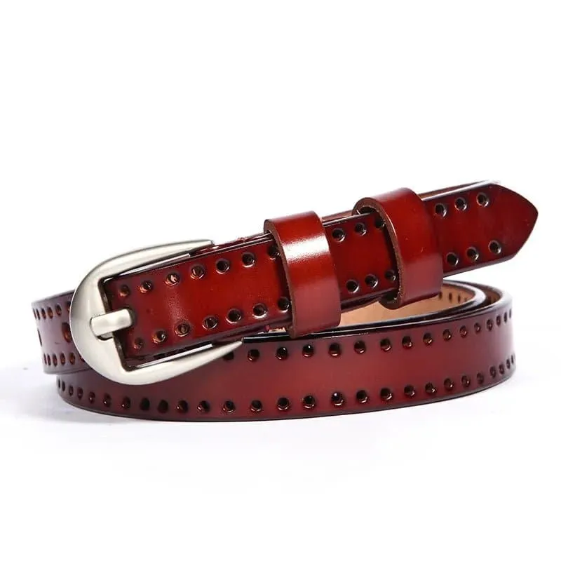 Vintage Style Genuine Leather Belts for Women - Elegant & Durable Leather Belts