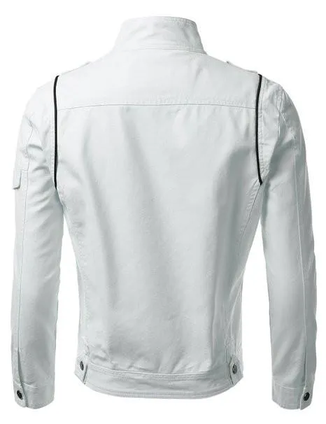 WOMAN BIKER MOTORCYCLE JACKET, WHITE COLOR