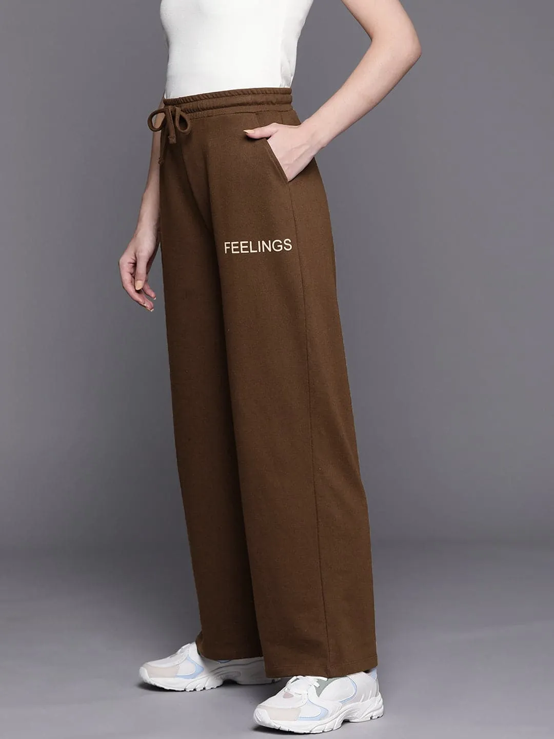 Women Brown Feeling Track Pants