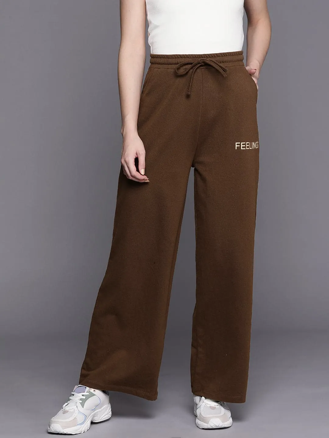 Women Brown Feeling Track Pants