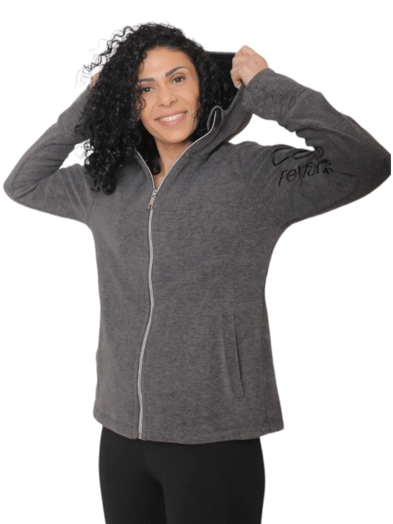 Women Jacket Full Zipper - CK - Grey