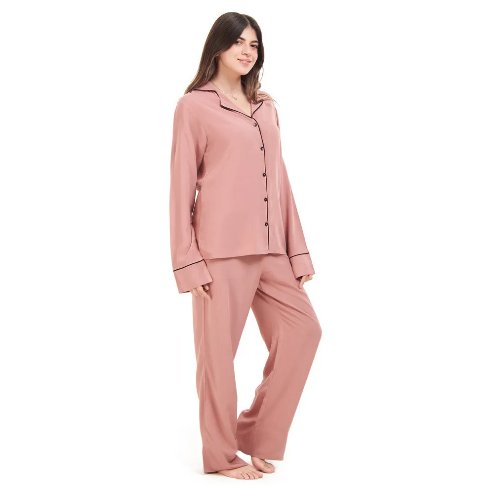 Women summer pajama set Cashmere buttoned shirt   Pants