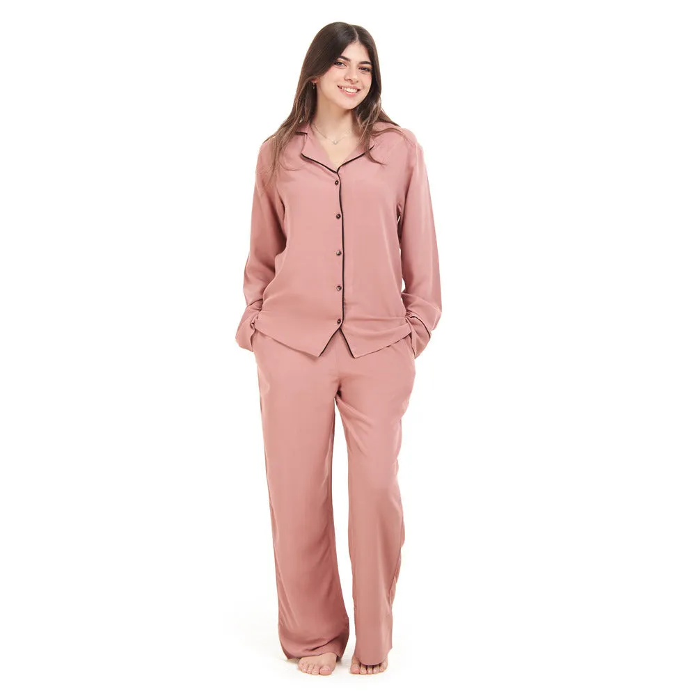 Women summer pajama set Cashmere buttoned shirt   Pants