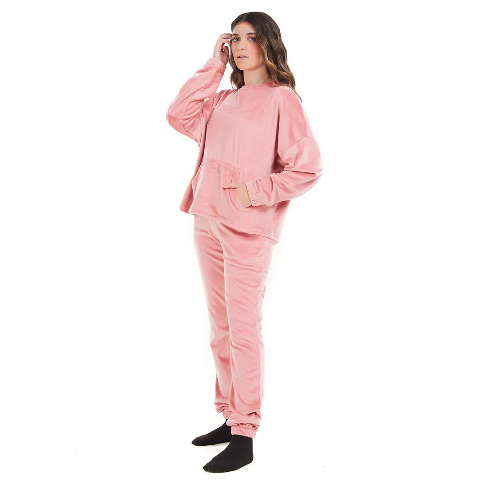 Women Winter Pajama Set Cashmere Sweatshirt   Pants