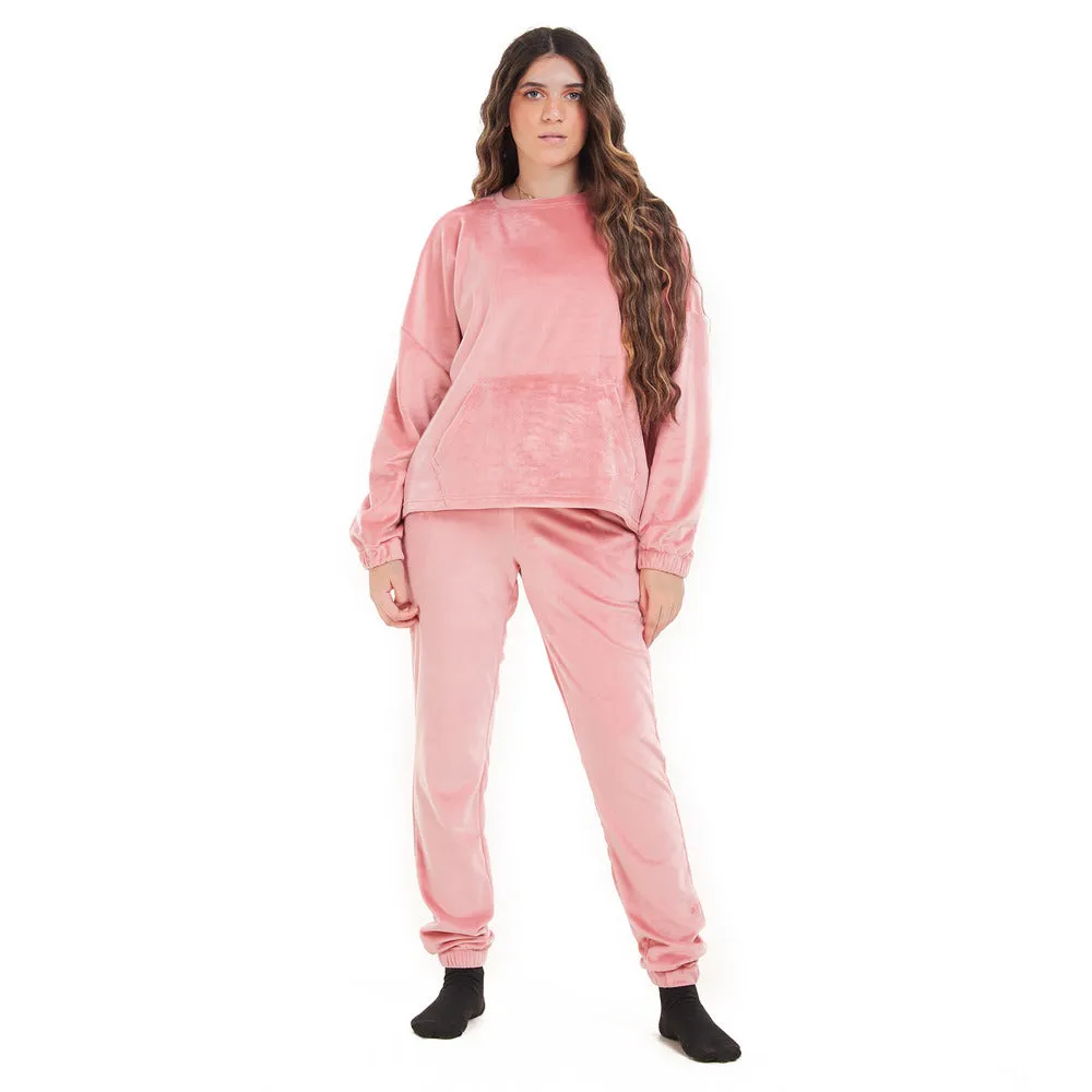 Women Winter Pajama Set Cashmere Sweatshirt   Pants