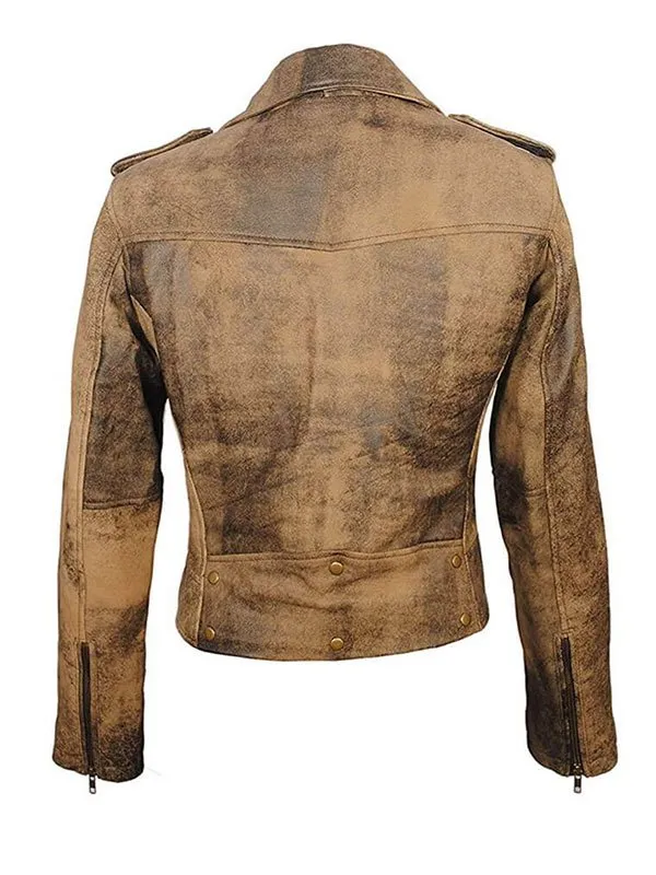 Women's Distressed Brown Vantage Leather Jacket