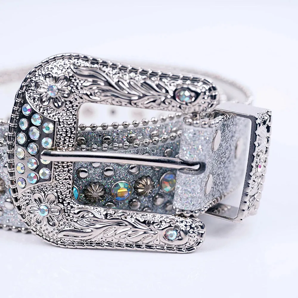 Women's Jeans Rhinestone Shiny Rivet Design Y2K Style Denim Shiny Belt