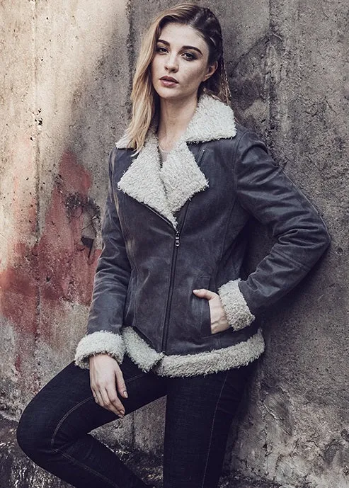 Womens Winter Fashion Fur Shearling Coat