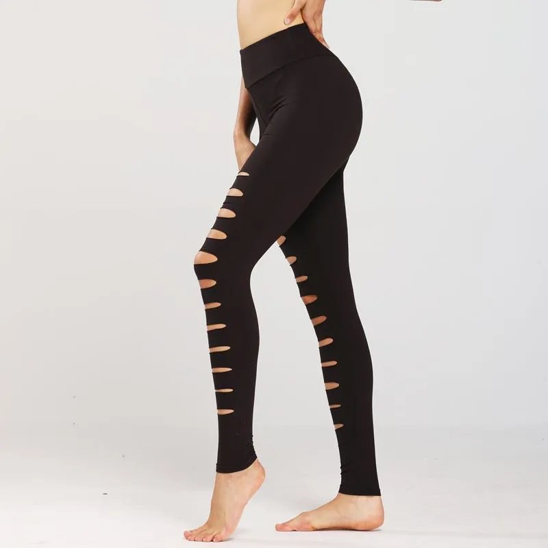 Yoga High-Waisted Tight-Fitting Elasticity Suede Distressed Sports Leggings