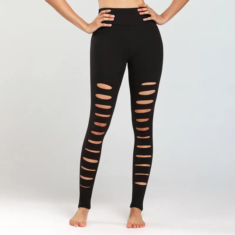 Yoga High-Waisted Tight-Fitting Elasticity Suede Distressed Sports Leggings