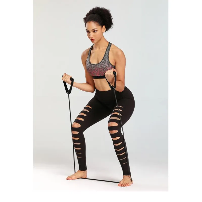 Yoga High-Waisted Tight-Fitting Elasticity Suede Distressed Sports Leggings