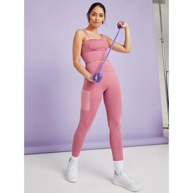 Yoga Quick-Drying Fitness Pocket Sportswear Suit Mesh Sports Set