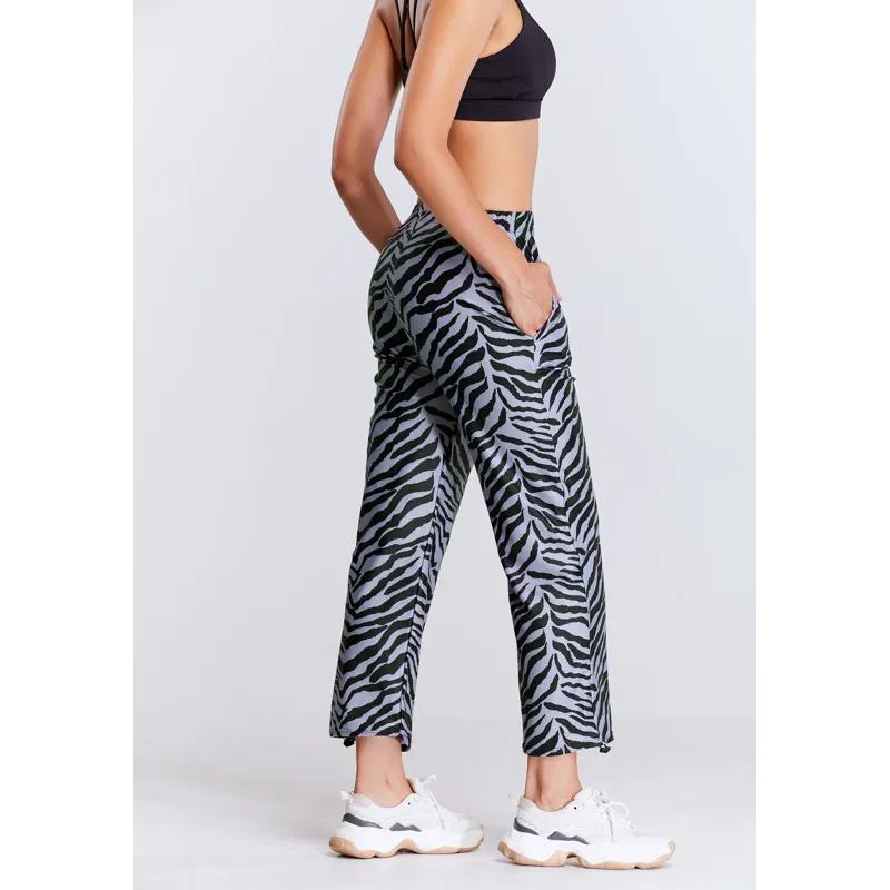 Yoga Tie Elasticity Loose Fit Print Sports Fitness Running Sports Pants