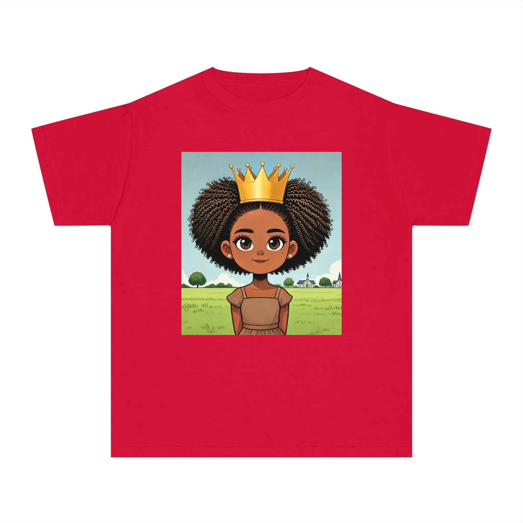 Youth - Young Princess Midweight T-Shirt (African American / Black Girl)