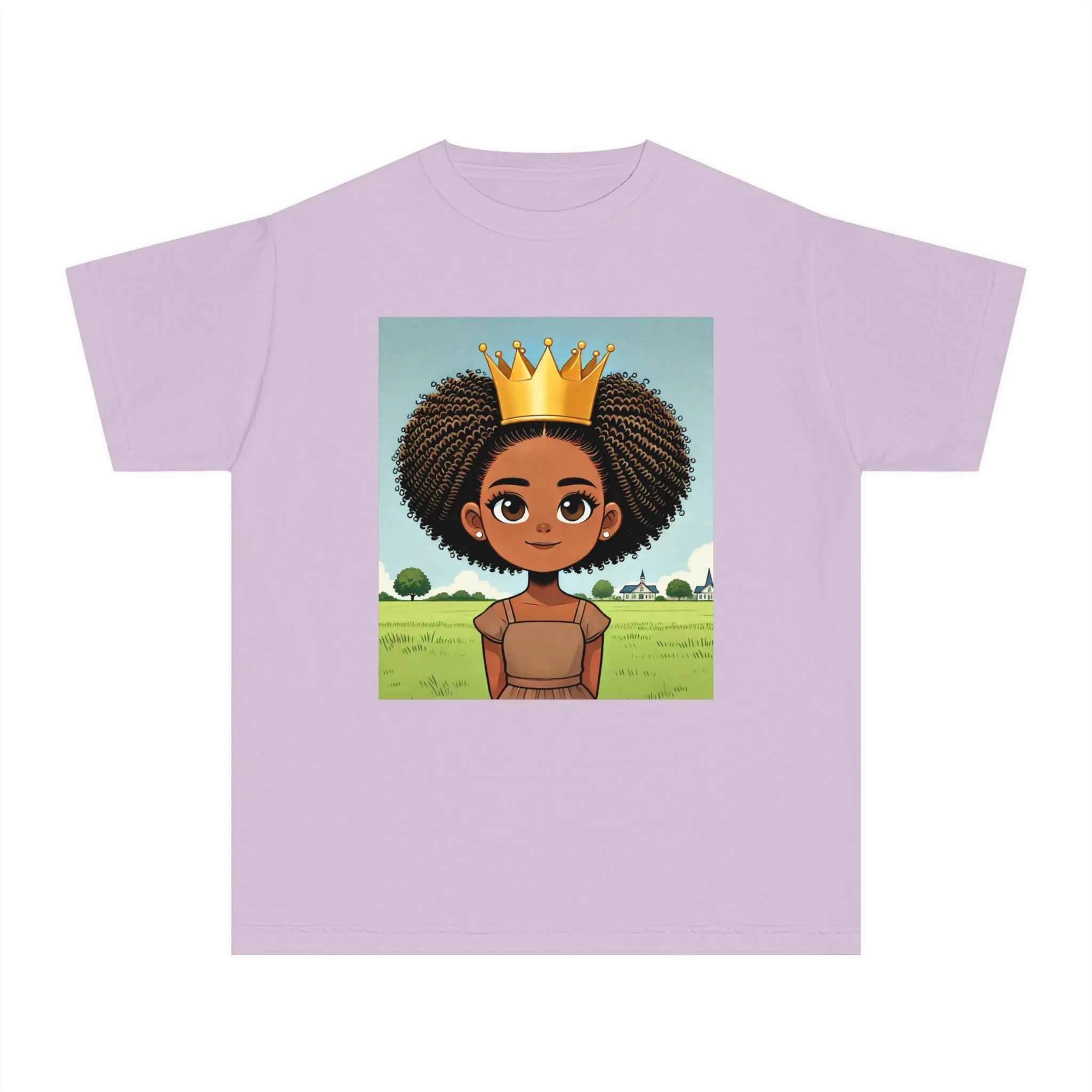 Youth - Young Princess Midweight T-Shirt (African American / Black Girl)