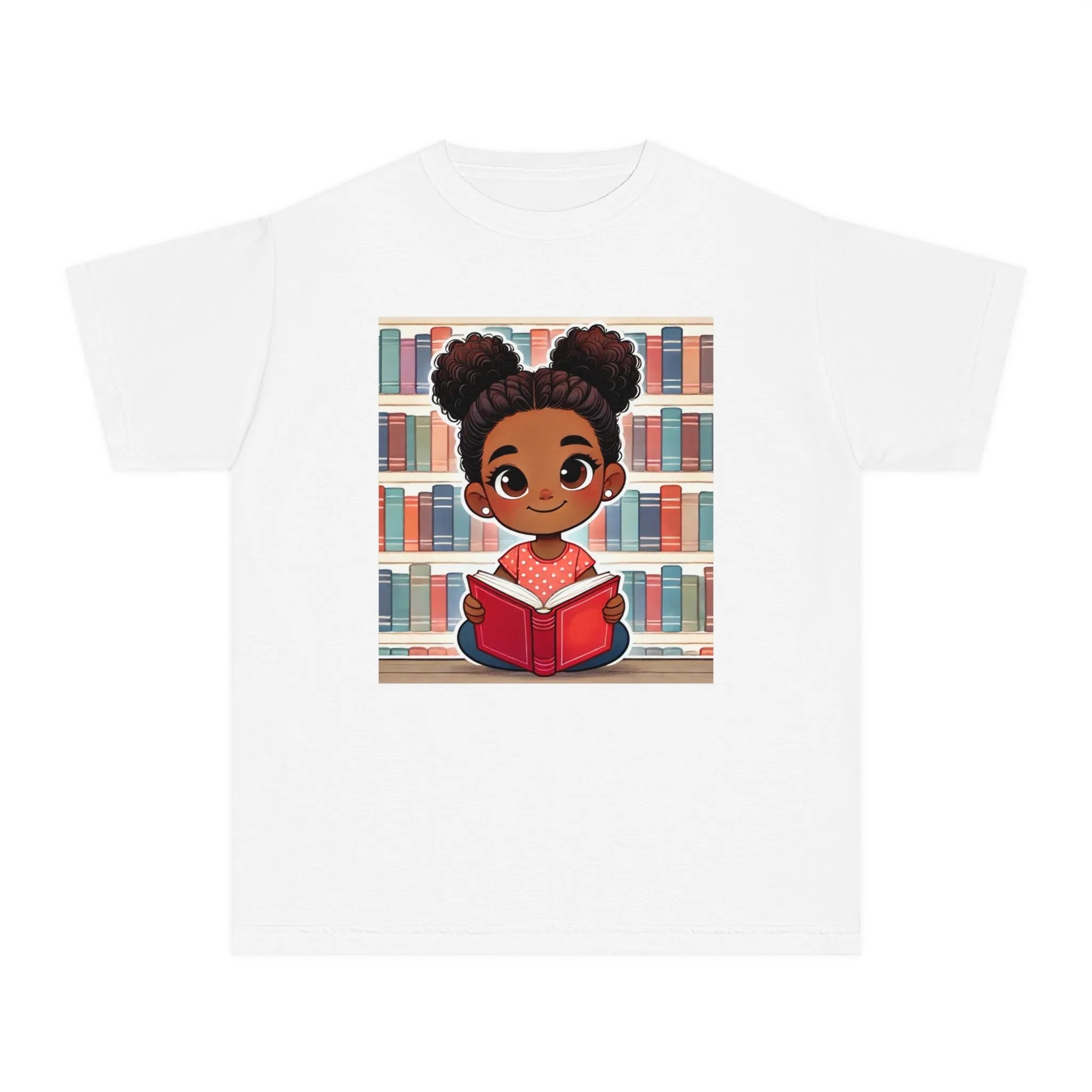 Youth - Young Reader Midweight T-Shirt (African American / Black Girl)