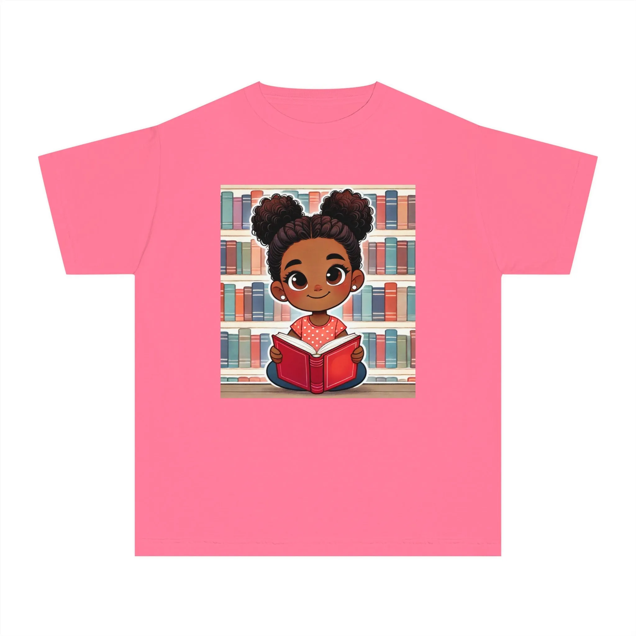 Youth - Young Reader Midweight T-Shirt (African American / Black Girl)