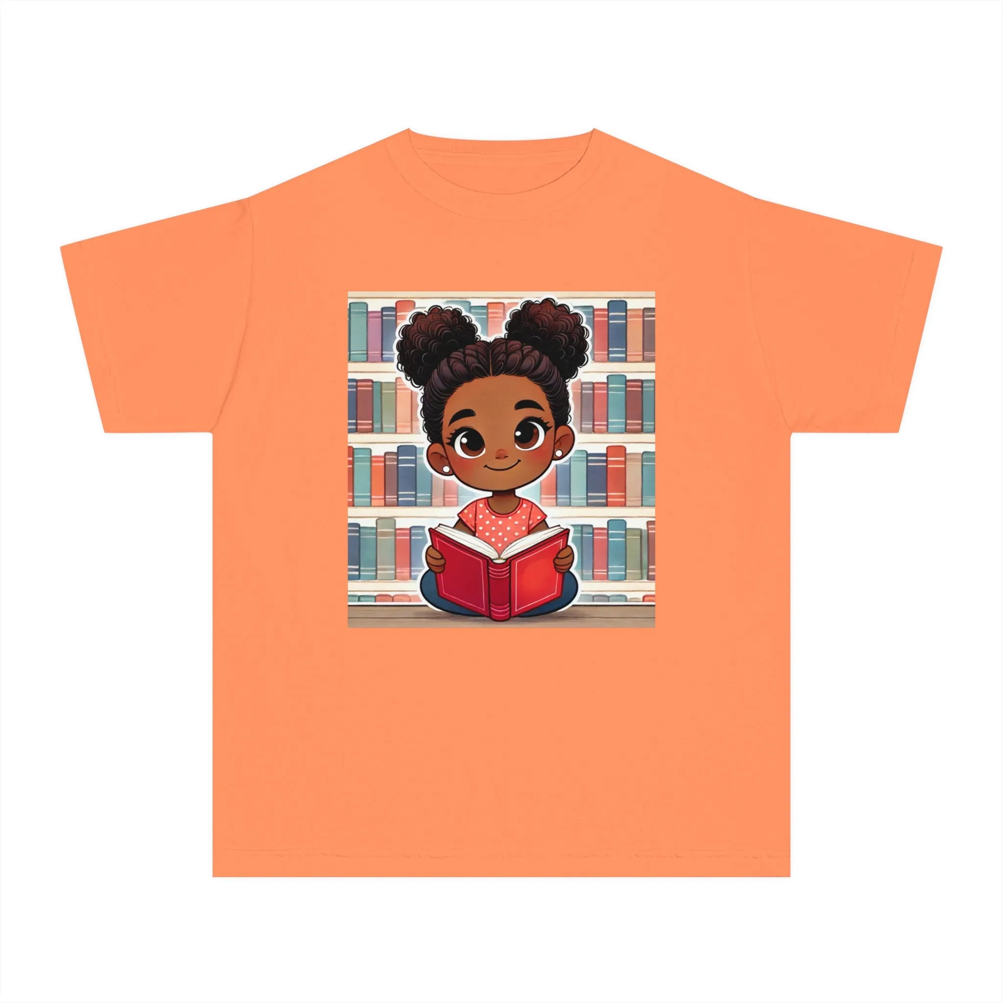 Youth - Young Reader Midweight T-Shirt (African American / Black Girl)