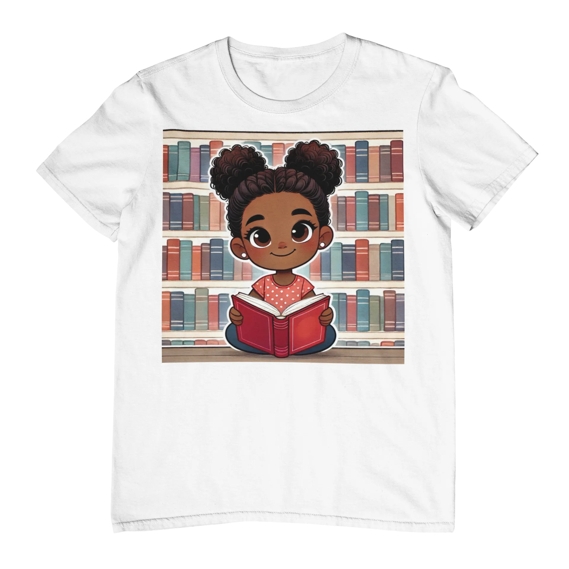 Youth - Young Reader Midweight T-Shirt (African American / Black Girl)