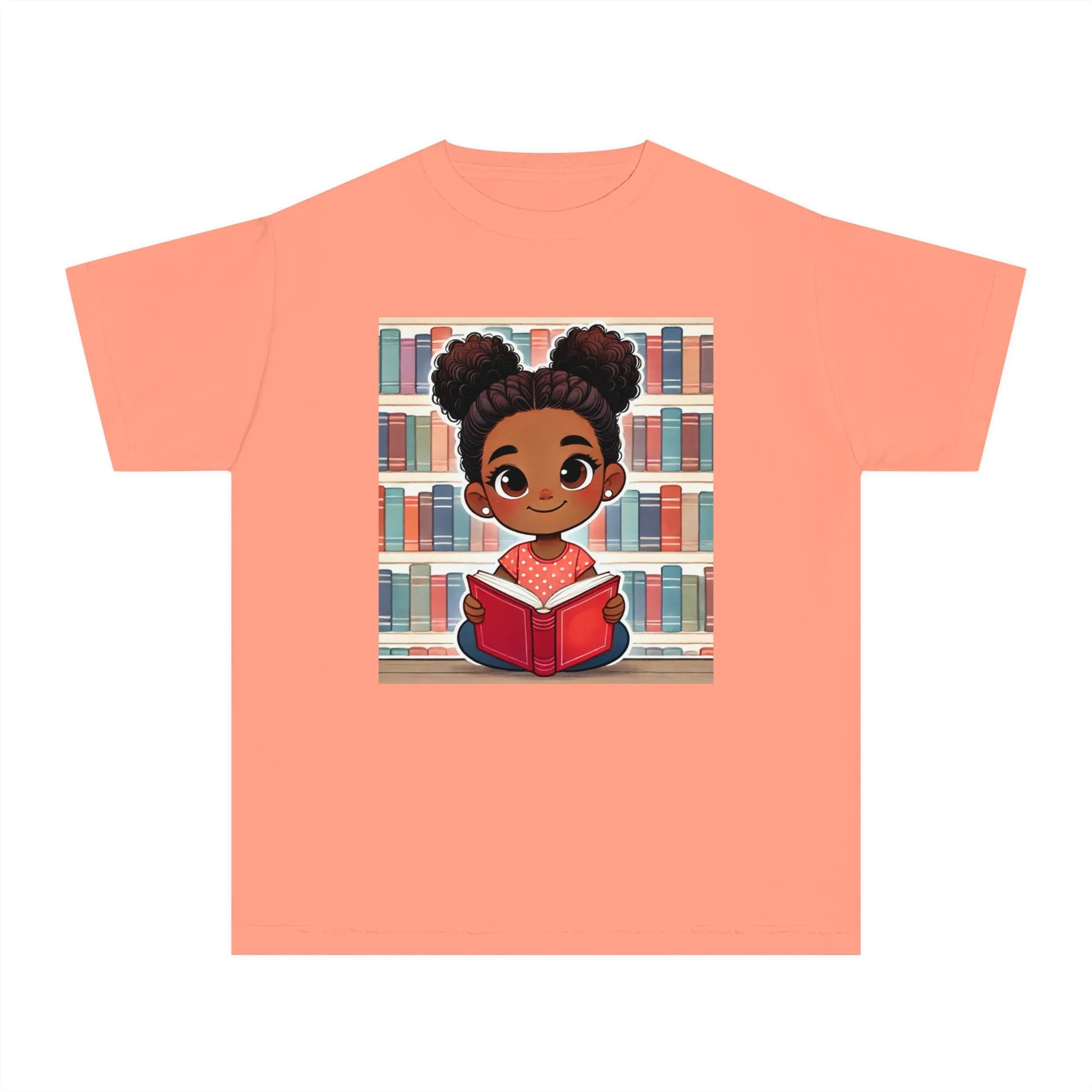 Youth - Young Reader Midweight T-Shirt (African American / Black Girl)