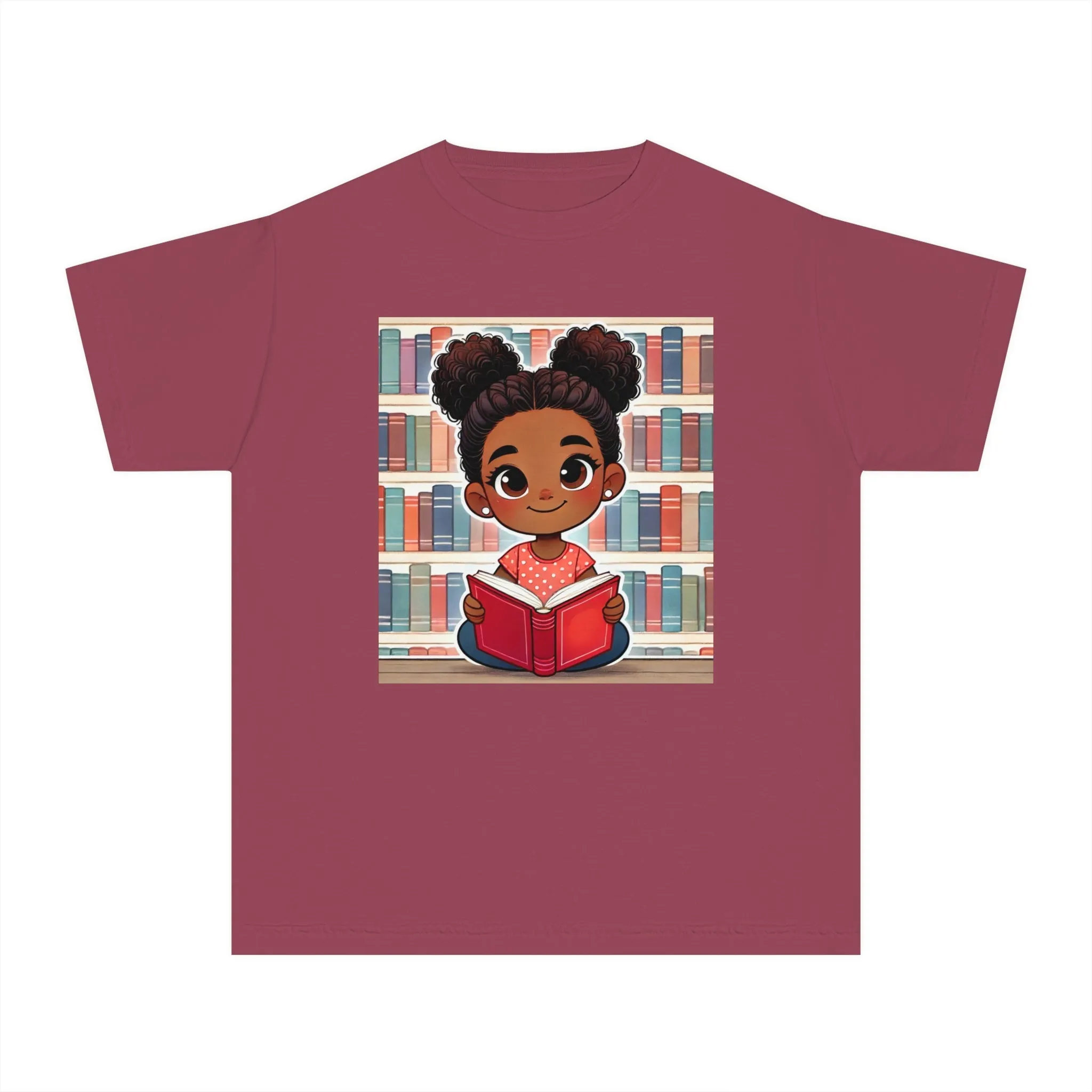 Youth - Young Reader Midweight T-Shirt (African American / Black Girl)