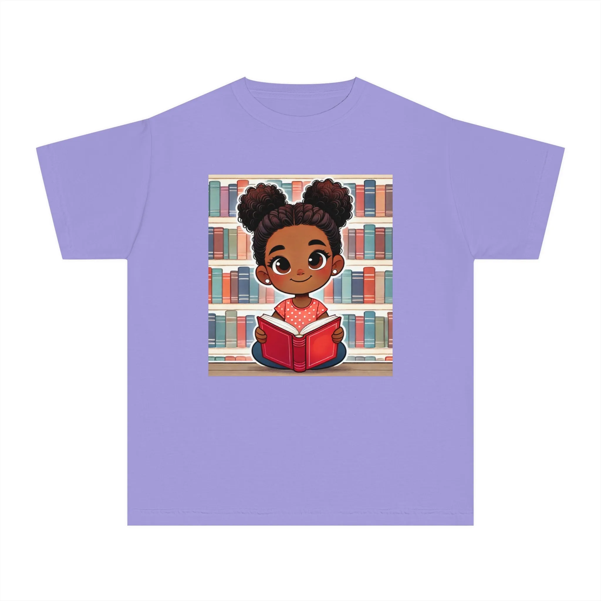 Youth - Young Reader Midweight T-Shirt (African American / Black Girl)