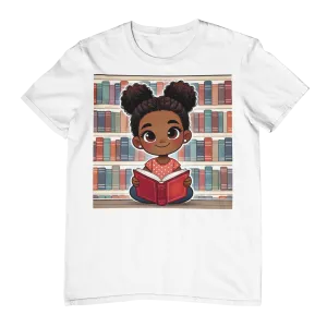 Youth - Young Reader Midweight T-Shirt (African American / Black Girl)