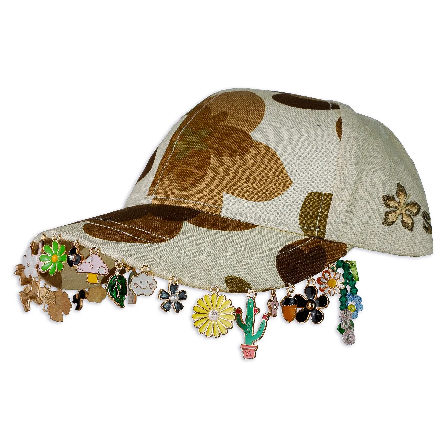 Zoe Grinfield - Brown Flower Charm Hat